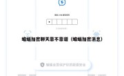 蝙蝠加密聊天靠不靠谱（蝙蝠加密消息）