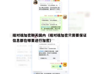 端对端加密聊天国内（端对端加密只需要保证信息都在哪里进行加密）