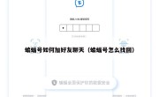 蝙蝠号如何加好友聊天（蝙蝠号怎么找回）