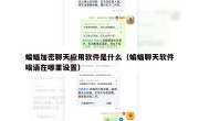 蝙蝠加密聊天应用软件是什么（蝙蝠聊天软件暗语在哪里设置）