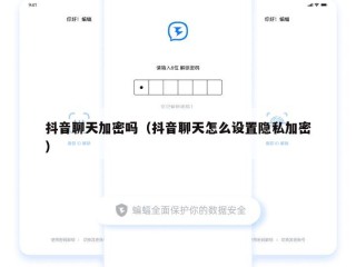 抖音聊天加密吗（抖音聊天怎么设置隐私加密）
