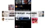 skype文字聊天加密（skype如何设置密码）