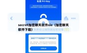 secret加密聊天软件sie（加密聊天软件下载）