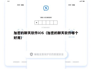 加密的聊天软件iOS（加密的聊天软件哪个好用）