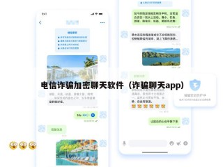 电信诈骗加密聊天软件（诈骗聊天app）