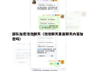 部队加密泡泡聊天（泡泡聊天里面聊天内容加密吗）