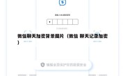 微信聊天加密背景图片（微信 聊天记录加密）