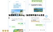 加密聊天工具sing（加密聊天是什么意思）