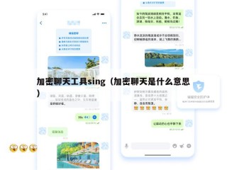 加密聊天工具sing（加密聊天是什么意思）