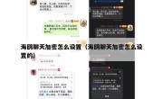 海鸥聊天加密怎么设置（海鸥聊天加密怎么设置的）