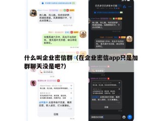 什么叫企业密信群（在企业密信app只是加群聊天没是吧?）