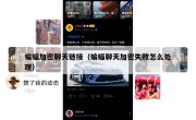 蝙蝠加密聊天链接（蝙蝠聊天加密失败怎么处理）