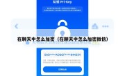 在聊天中怎么加密（在聊天中怎么加密微信）
