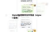 Signal加密聊天文件发送（signal 加密）