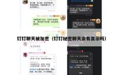 钉钉聊天被加密（钉钉秘密聊天会有显示吗）
