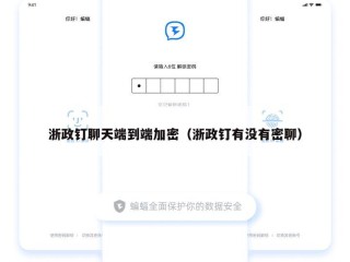 浙政钉聊天端到端加密（浙政钉有没有密聊）