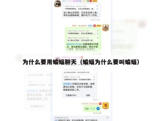 为什么要用蝙蝠聊天（蝙蝠为什么要叫蝙蝠）