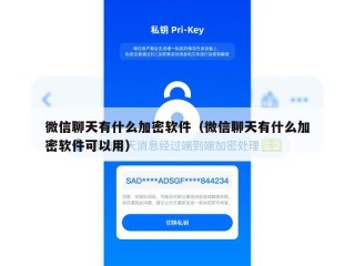 微信聊天有什么加密软件（微信聊天有什么加密软件可以用）