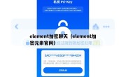 element加密聊天（element加密元素官网）