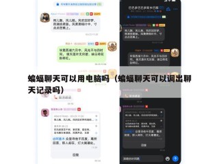 蝙蝠聊天可以用电脑吗（蝙蝠聊天可以调出聊天记录吗）