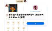 怎么在pc上登录蝙蝠聊天app（蝙蝠聊天怎么用bat id登录）