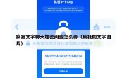 疯狂文字聊天加密闺蜜怎么弄（疯狂的文字图片）