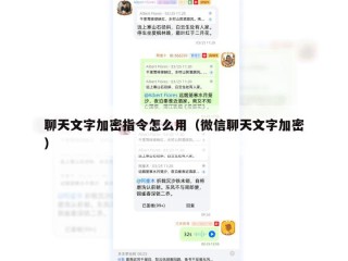 聊天文字加密指令怎么用（微信聊天文字加密）