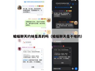 蝙蝠聊天约妹是真的吗（蝙蝠聊天是干啥的）