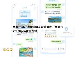 华为mate30微信聊天双重加密（华为mate30pro微信加锁）