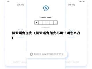 聊天语音加密（聊天语音加密不可试听怎么办）