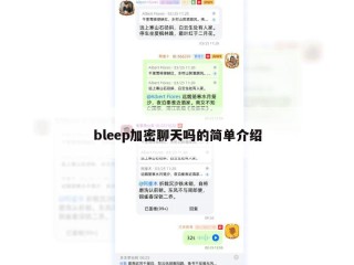 bleep加密聊天吗的简单介绍