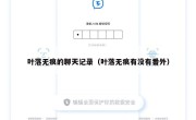 叶落无痕的聊天记录（叶落无痕有没有番外）