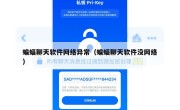 蝙蝠聊天软件网络异常（蝙蝠聊天软件没网络）