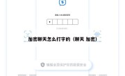 加密聊天怎么打字的（聊天 加密）