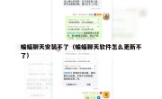 蝙蝠聊天安装不了（蝙蝠聊天软件怎么更新不了）