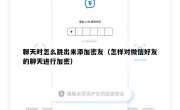 聊天时怎么跳出来添加密友（怎样对微信好友的聊天进行加密）