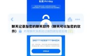 聊天记录加密的聊天软件（聊天可以加密的软件）