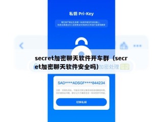 secret加密聊天软件开车群（secret加密聊天软件安全吗）