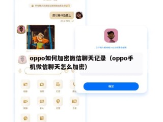 oppo如何加密微信聊天记录（oppo手机微信聊天怎么加密）