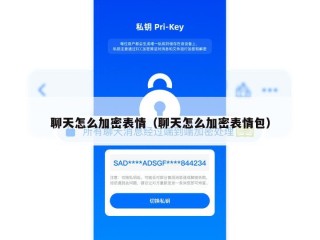 聊天怎么加密表情（聊天怎么加密表情包）