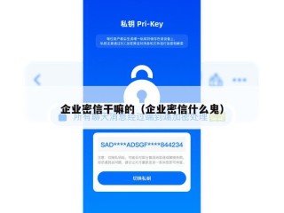 企业密信干嘛的（企业密信什么鬼）