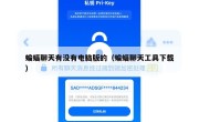 蝙蝠聊天有没有电脑版的（蝙蝠聊天工具下载）