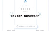 销售加密聊天（销售加密聊天技巧）