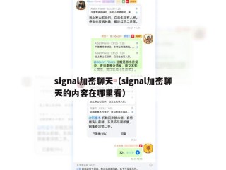 signal加密聊天（signal加密聊天的内容在哪里看）