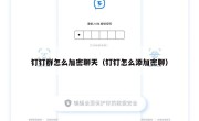 钉钉群怎么加密聊天（钉钉怎么添加密聊）