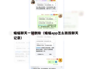 蝙蝠聊天一键删除（蝙蝠app怎么销毁聊天记录）