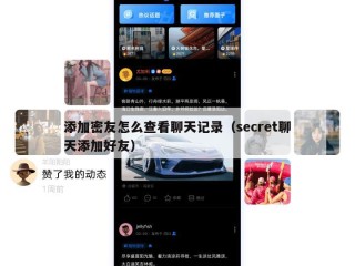 添加密友怎么查看聊天记录（secret聊天添加好友）
