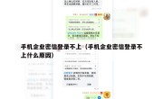 手机企业密信登录不上（手机企业密信登录不上什么原因）