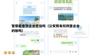 警察能查到企业密信吗（公安局有权利查企业的帐吗）