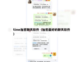 time加密聊天软件（加密最好的聊天软件）
